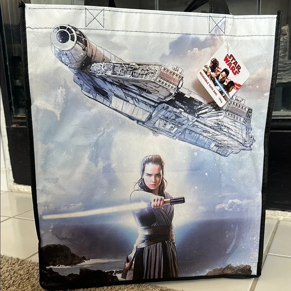 NWT Star Wars Black and Blue Tote Bag with Cinematic Design